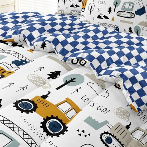 4-Pcs Construction Twin Bedding Set for Kids