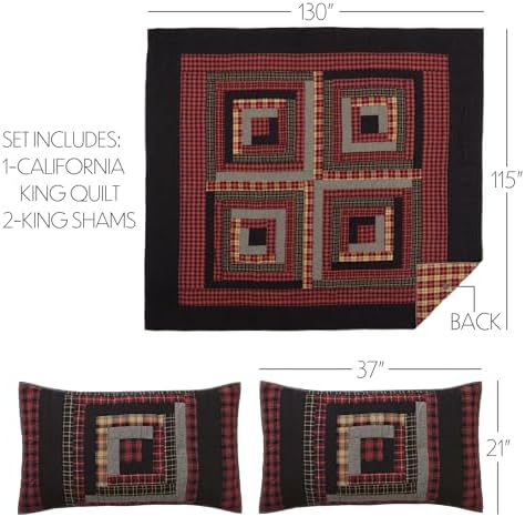 Cumberland Chambray Rustic Quilt Set California King Rustic Cotton Sham Oliveira Design