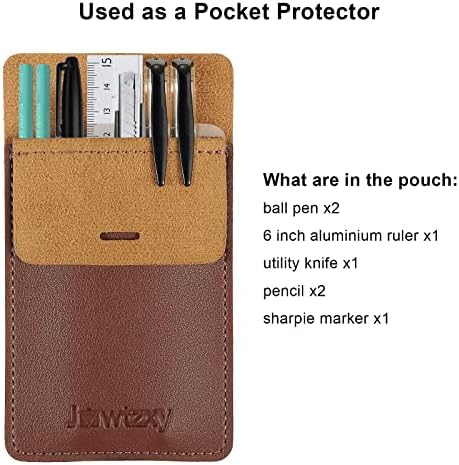 3-Piece Leather Pen Protector Pouch for Men - Pennies and Notes