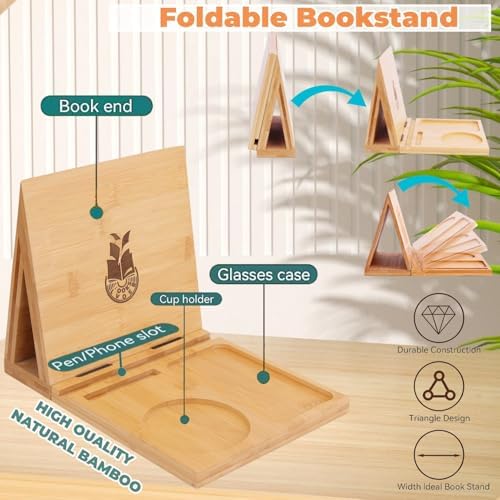 Bamboo Triangle Bookmark with Drink Holder Perfect for Reading in the USA