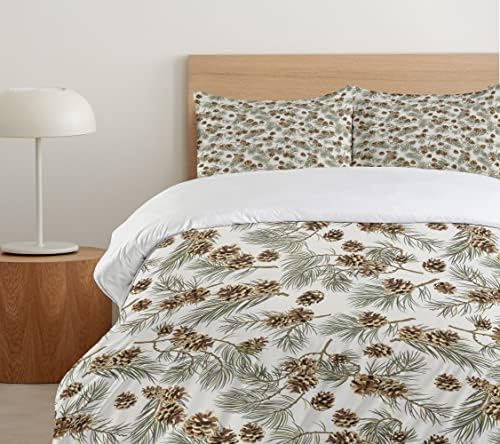 Lunarable Pinecone Duvet Cover Set Looking Good