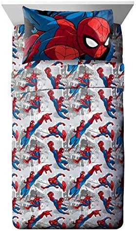 Marvel Spiderman Burst Twin Bed Set Twin Comforter Sheet Set