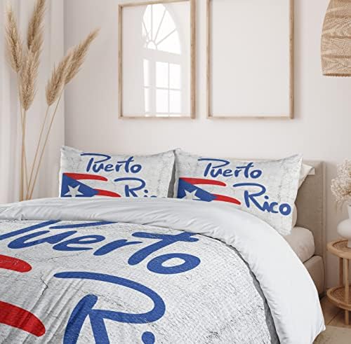 Luxury Weathered Duvet Cover Set - Hand-Drawn Flag Design with Soft Microfiber fabric