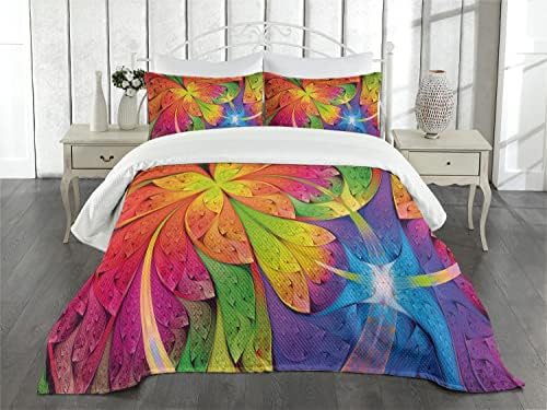 Vibrant Rainbow Curves Bedspread Set