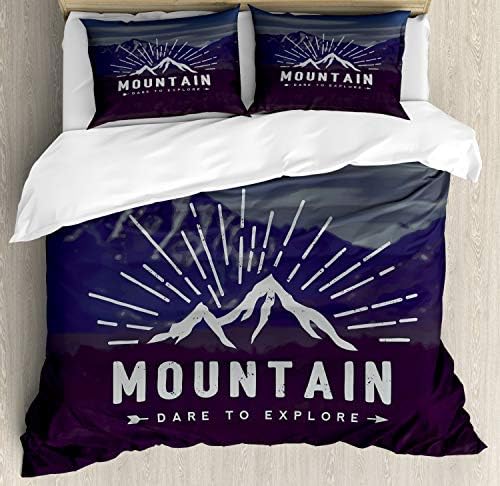 Ambesonne Adventure Duvet Cover Set - Explore the Mountain Journey