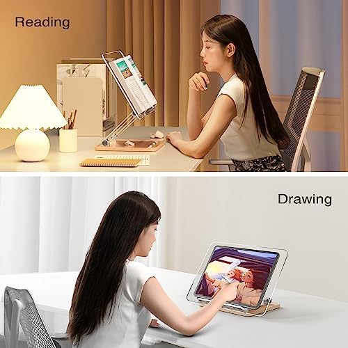 UPERGO Adjustable Acrylic Book Stand for Reading