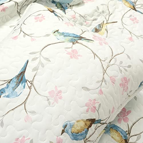 Lush Decor Botanical Bird and Flower Quilt Set King