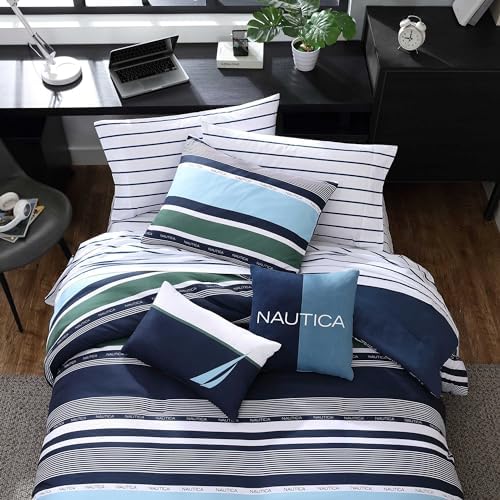 Nautica Twin Comforter Set with Matching Sham and Throw Pillows 1
