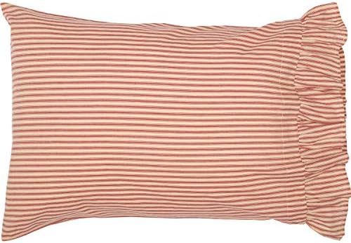 Lush Red Country Stripes 21x30 Pillowcase