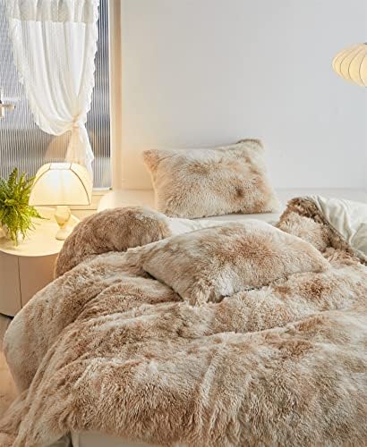 Luxury Shaggy Plush Duvet Cover Set Soft Cuddly Comfort for Home