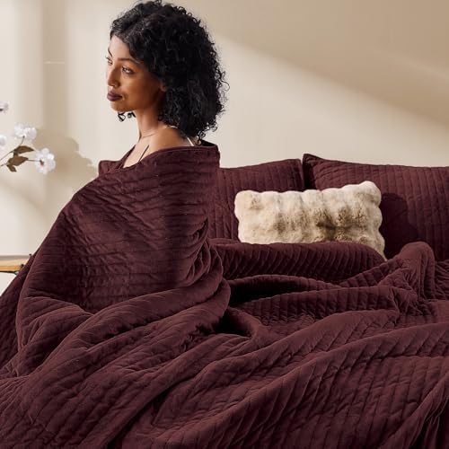 Luxury Velvet Quilt Set for Queen Mattress Soft and Warm Comfort