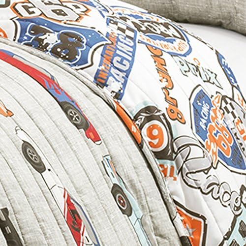Lush Decor Race Car Quilt Set for Kids FullQueen