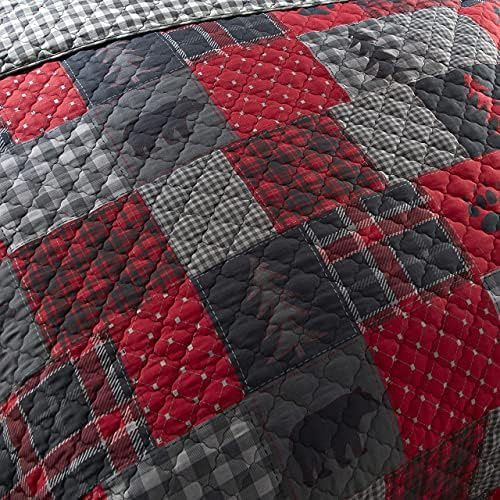 Donna Sharp FullQueen Quilt Set - Trendy Gingham Design Machine Washable