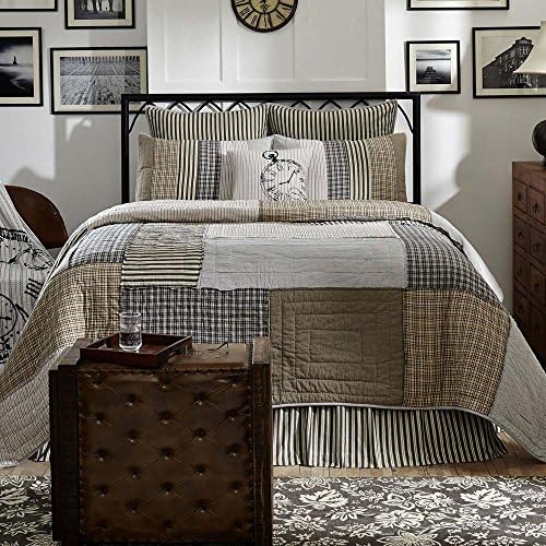 VHC Brands Farmhouse Ashmont Grey Bedding Twin Skirt 39x76x16 Cotton
