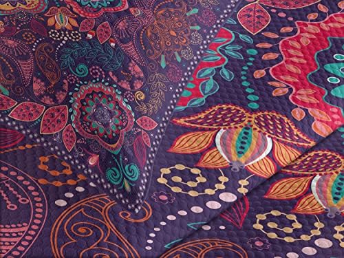 Ambesonne Modern Classic Bedspread Set with Paisley Design