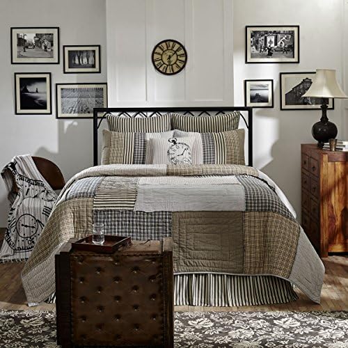 VHC Brands Farmhouse Ashmont Grey Bedding Twin Skirt 39x76x16 Cotton