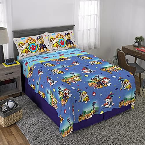 Paw Patrol Kids Bedding Sheet Set Soft Microfiber Full Bed arking