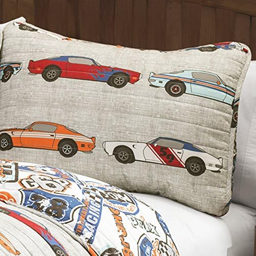 Lush Decor Race Car Quilt Set for Kids FullQueen