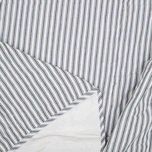 Twin Bed Coverlet Soft Cozy Denim Stripe Bedding